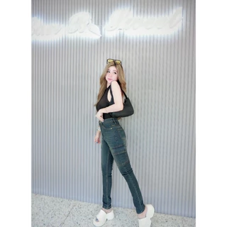 Cc jeans 087 S-5XL กางเกงยีนส์ ยืด ทรงขาเดฟ คาร์โก้ สียีนส์สนิม