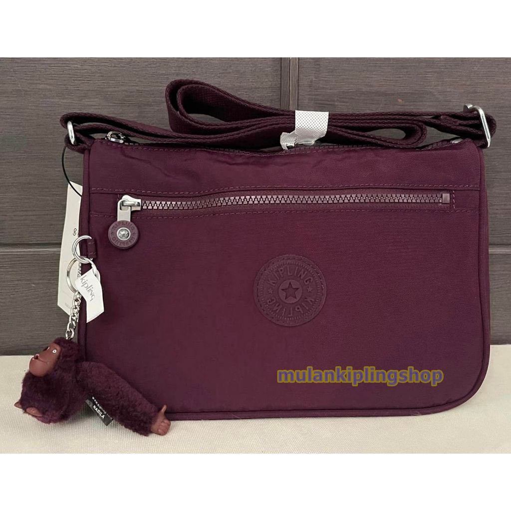 ส่งฟรี EMS  Kipling Callie Crossbody Bag  - Plum Tonal สีม่วง