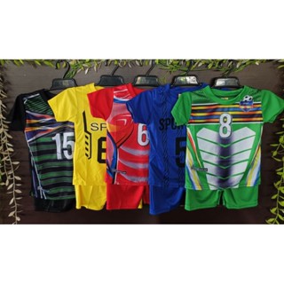 ชุดกีฬาเด็กผ้าลื่น  คละสี  คละลาย  ราคาถูก