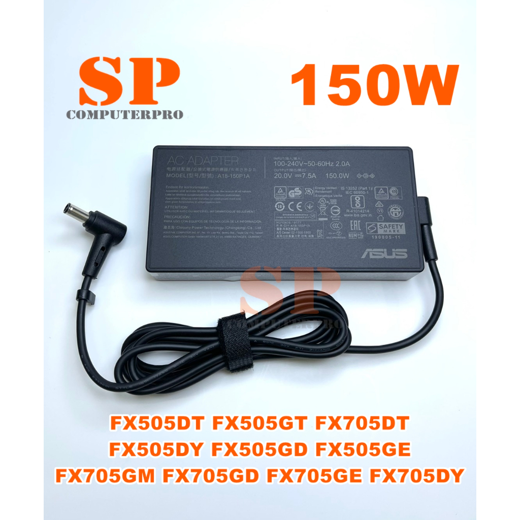 ASUS ADAPTER อแดปเตอร์ของแท้ ASUS GA401I FX505GT FX505DT FX506LH G531GT G731GT FX505DD GL542 : 20V 7.5A 150W 6.0x3.7mm