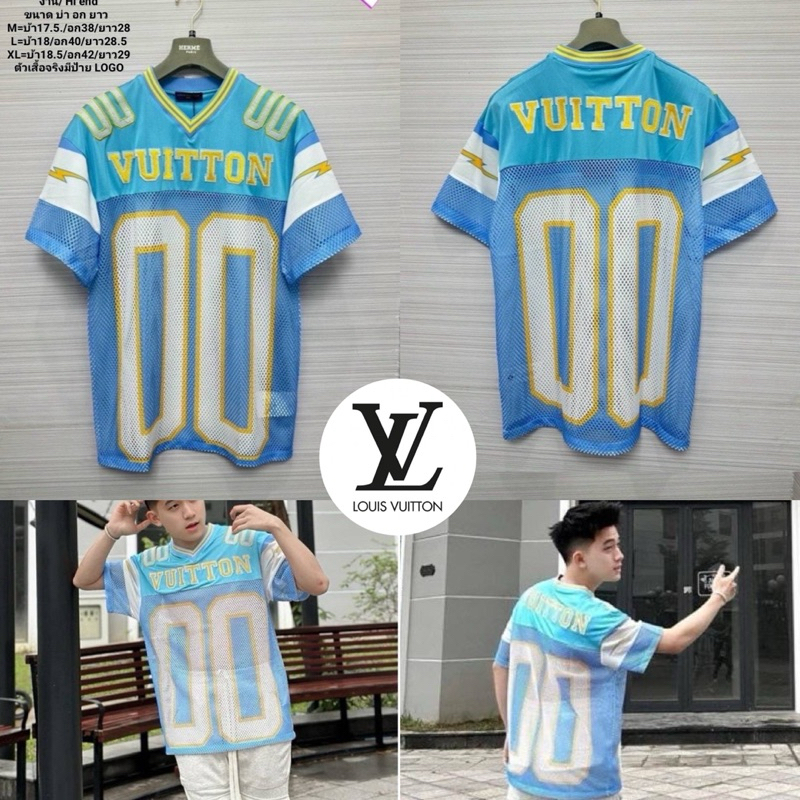 Louis Vuitton unisex T-shirt 🩵🤍 เสื้อยืดเนื้อผ้า cotton + nylon งานสวยใส่สบาย Hiend 1:1 ส่งไว🩵🩵🩵