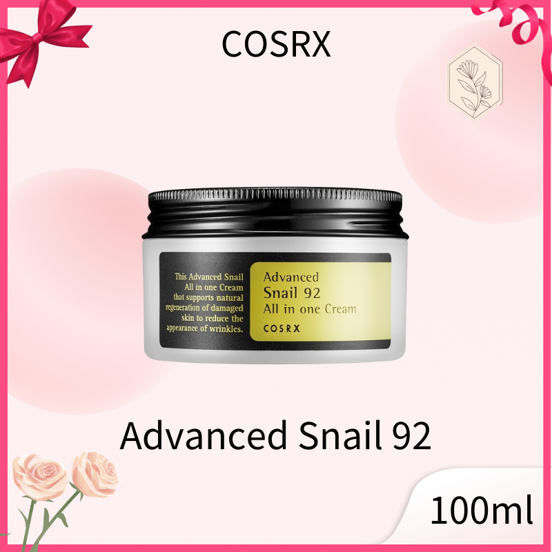COSRX Advanced Snail 92 All In One Cream 100ml ครอซ์ ช่วยฟื้นฟูสภาพผิว ช่วยให้ผิวดูสุขภาพดี 100 เอ็มแอล
