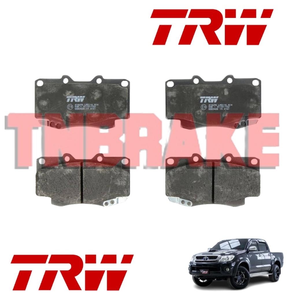 TRW เนื้อ UTEC ผ้าเบรคหน้า TOYOTA HILUX VIGO 4WD,PRE-RUNNER ยกสูง ปี 2004-2007 / GDB3428UT