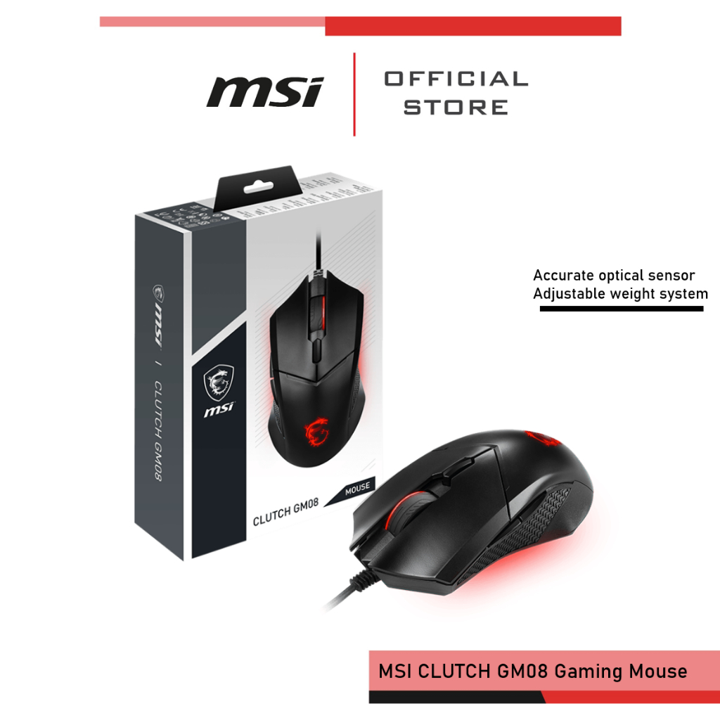 [Pre-Order] MSI CLUTCH GM08 เมาส์เกมมิ่ง Gaming Gear (S12-0401800-CLA)