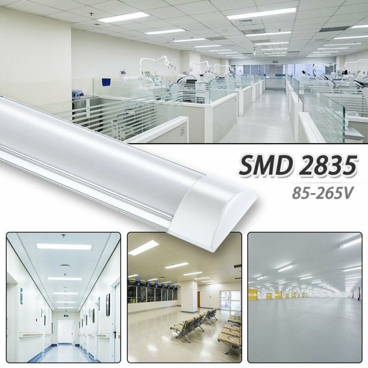 โคมไฟติดเพดาน ผนัง หลอดไฟ LED Tube Slim 40W 60W ยาว120cm โคมไฟหน้าเรียบ นีออนแบบบาง ใช้ไฟฟ้า220V