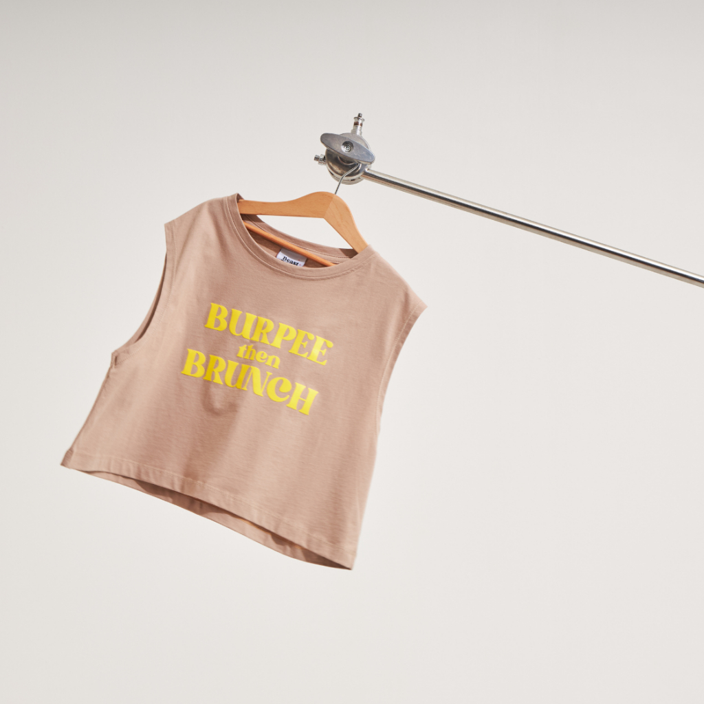 Signature Croptop | Beige - Burpee then Brunch | Athleisurewear