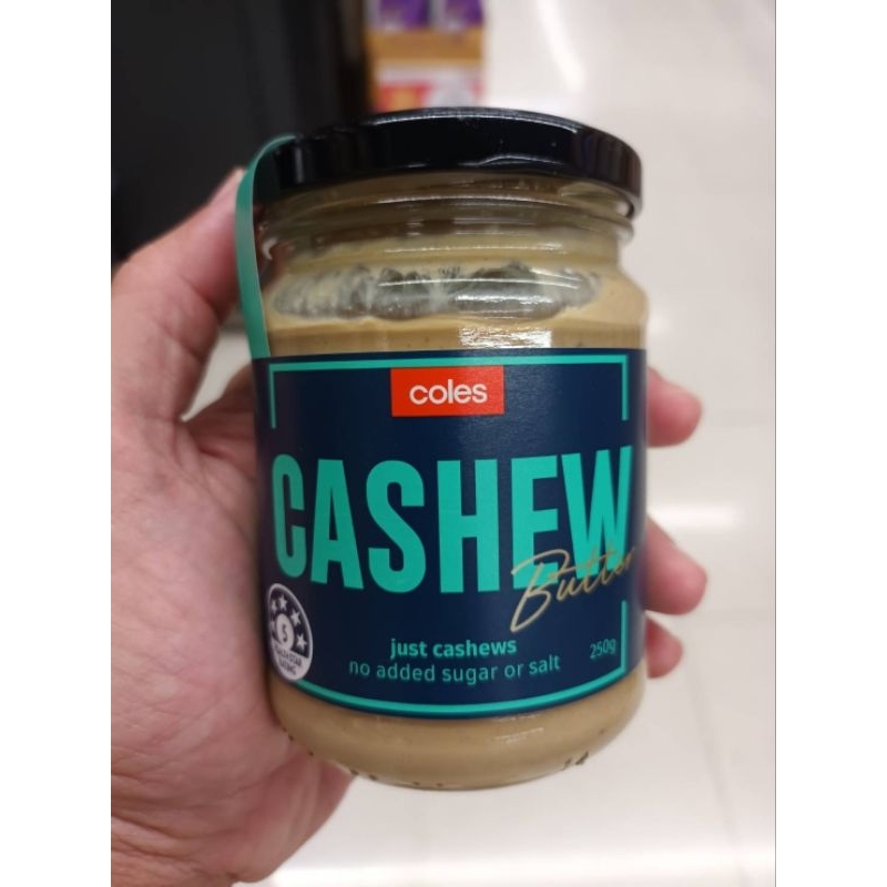 Coles Cashew Butter 250g.ผลิตภัณฑ์ทาขนมปัง เนยถั่วเม็ดมะม่วงหิมพานต์ 250กรัม