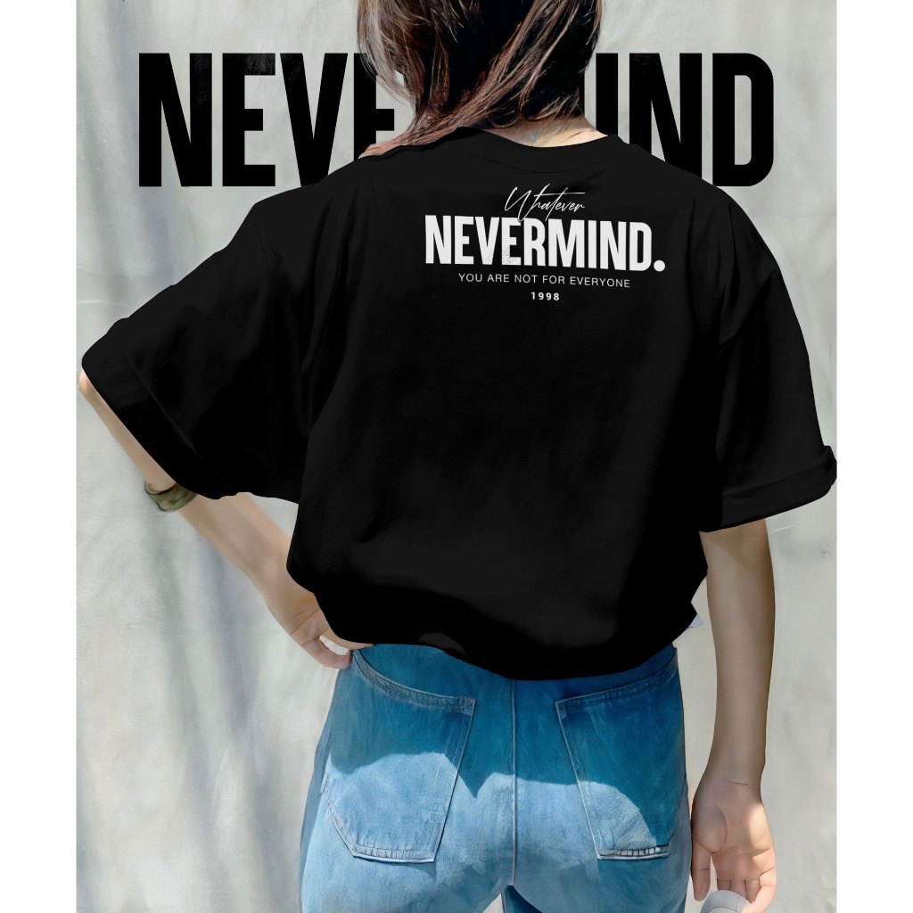 NEVERMIND Oversized T-SHIRT เสื้อยืดทรงโอเวอร์ไซส์ Brand Cloud and Cigarette