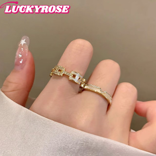 ชุดแหวนแฟชั่น รูปตัวอักษร H สีทอง สไตล์เกาหลี สําหรับนักเรีย…