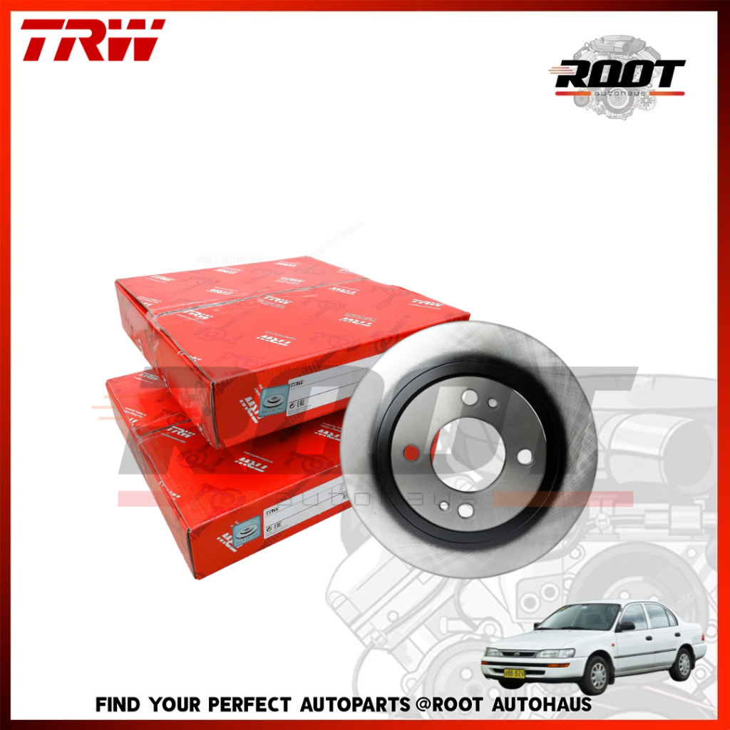 TRW จานเบรคหน้า 4 รู 238 MM TOYOTA COROLLA AE100 , 101 , 111 ปี 91-96 , CORONA AT171  เบอร์ DF7114S