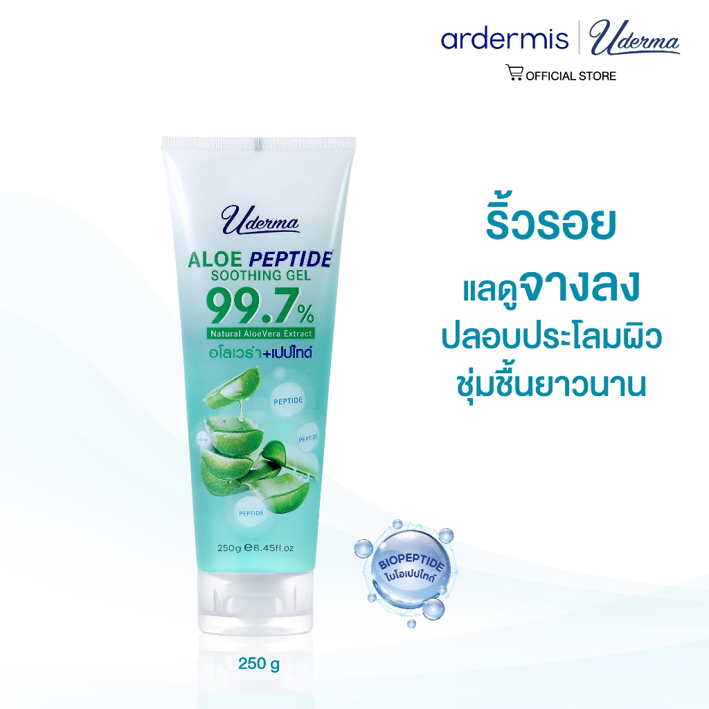 [Clearance Sale] Uderma Aloe Peptide Soothing Gel 250g ยูเดอร์มา อโล เปปไทด์ ซูทติ้ง เจล ผิวเนียน ชุ