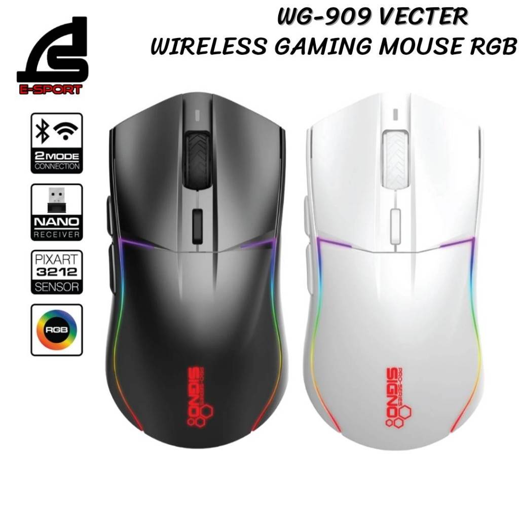 SIGNO WG-909 รุ่น VECTER RGB WIRELESS GAMING MOUSE