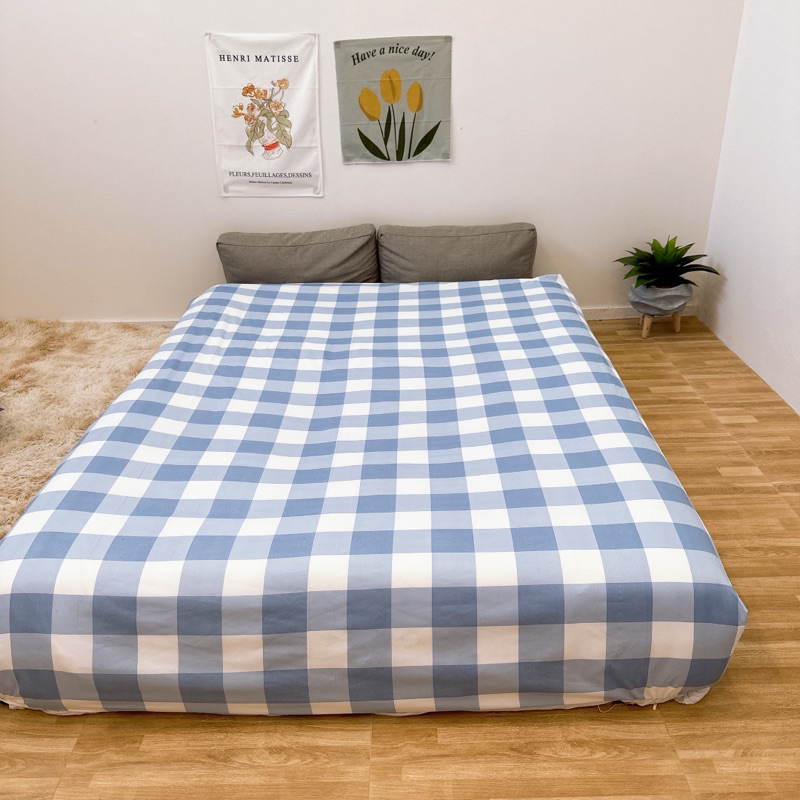 พร้อมส่ง ผ้าปูที่นอน 3.5/5/6 ฟุต มียางรัดมุม 4 มุม สีไม่ตก ไม่ขึ้นขน เนื้อผ้าคอตตอนนุ่ม - รูปที่ 2