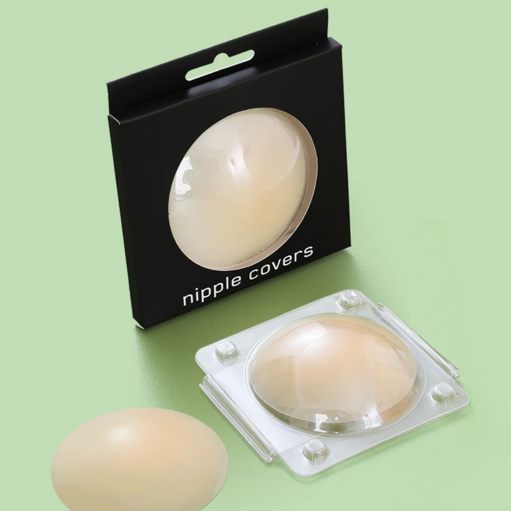 yoyomall พร้อมส่ง จุกแปะหัวนม จุกแปะ จุกซิลิโคน เรียบเนียน กันน้ำกันเหงื่อ มีกล่อง #003