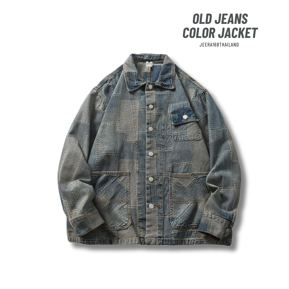 jeera168 | รุ่น Old Jeans Color Jacket เสื้อแจ็คเก็ตยีนส์ Unisex สไตล์อเมริกันสุดคลาสสิค