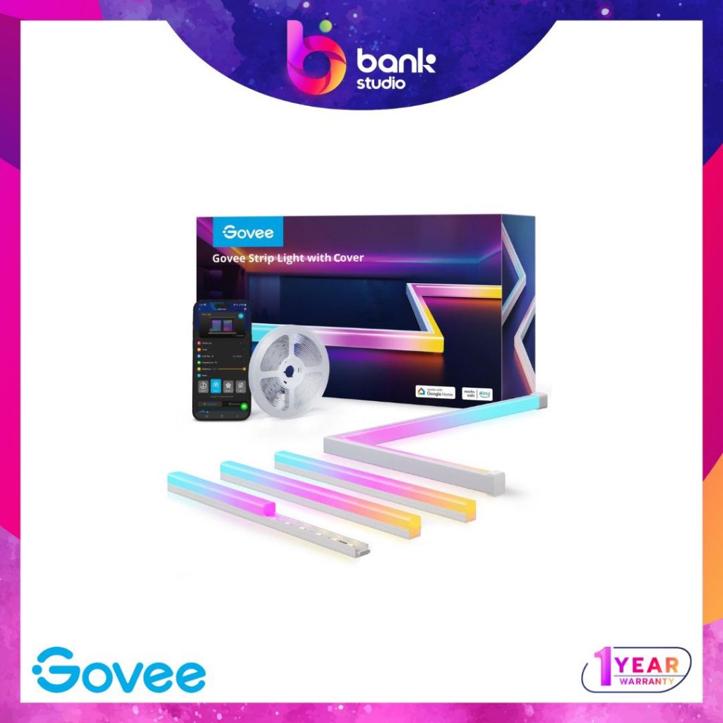 (ประกัน 1ปี) ไฟแต่งห้อง Govee RGBIC LED Strip Lights with Covers 5m/10m