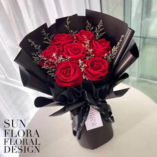 [Sunflora] ช่อดอกกุหลาบประดิษฐ์กำมะหยี่ช่อใหญ่พิเศษ !! 🌹 แซมแคสเปีย ช่อดอกไม้ วาเลนไทน์ ของขวัญปัจฉิม