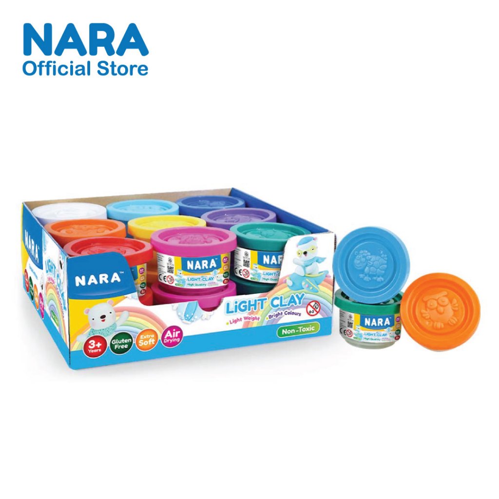 NARA Light Clay ดินเบา ขนาดรวม 360 กรัม กระปุกละ 20 กรัม 18 กระปุก