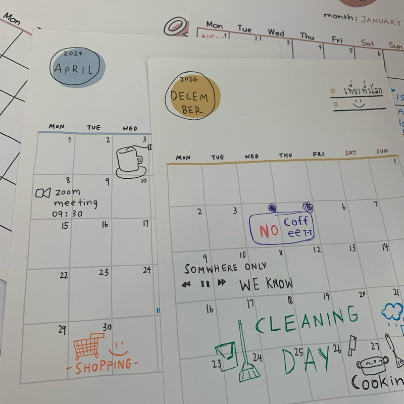 Monthly Planner 1Set 12 Sheet Study Planner (12เดือน) 🥰🥰☺️☺️