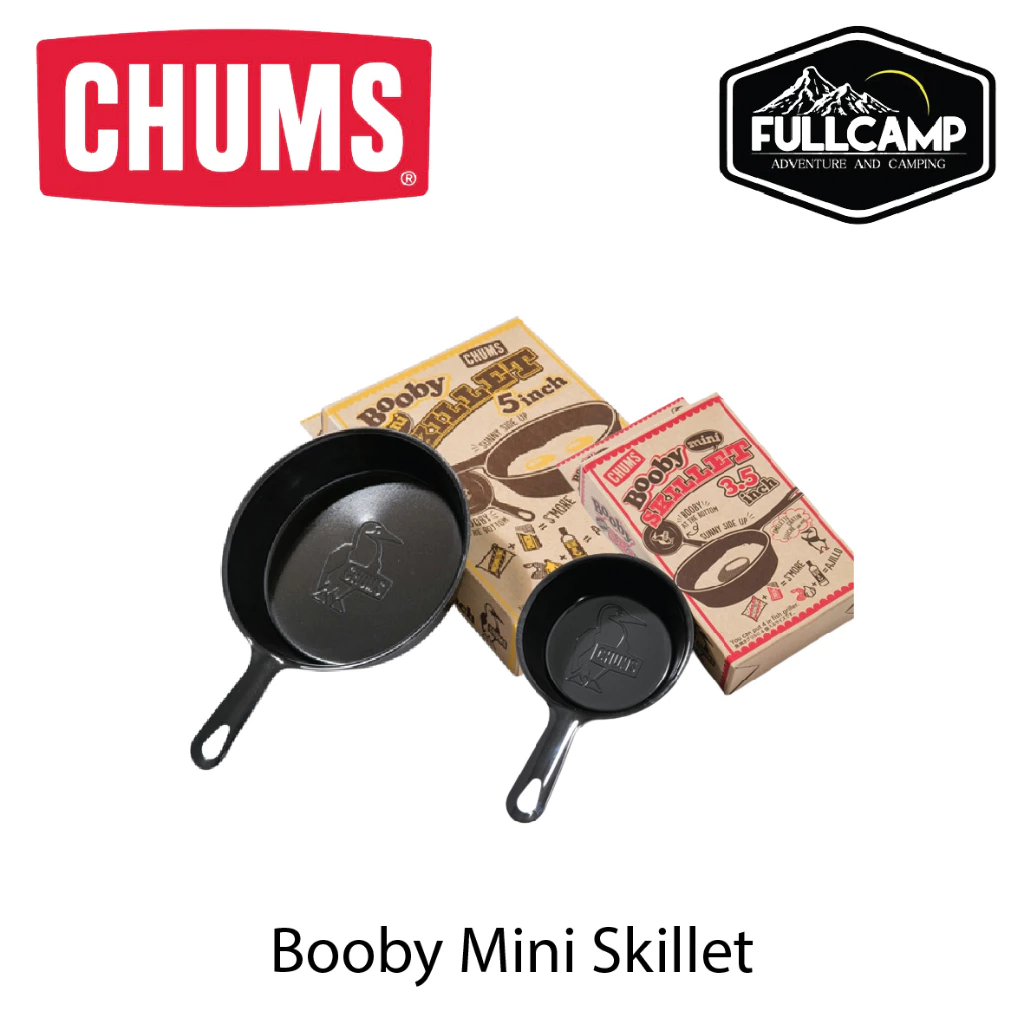 CHUMS Mini Skillet 5 / 3.5 inch กระทะเหล็ก กระทะแคมป์ปิ่ง ตั้งเตาไฟ หรือเข้าเตาอบได้