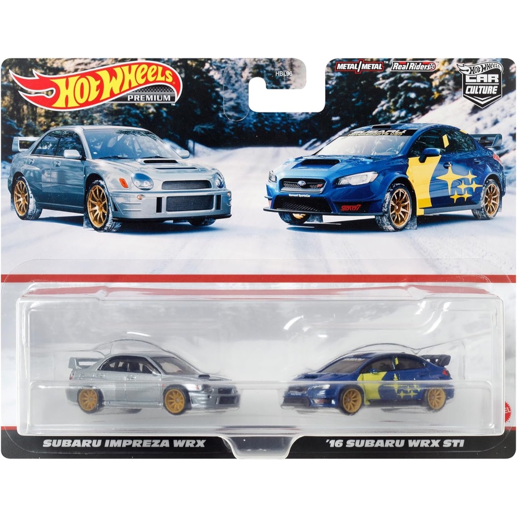 รถเหล็ก HOTWHEELS PREMIUM ของแท้ 2-Pack Subaru Impreza WRX / '16 Subaru WRX STI (HWP2024_#HKF60)