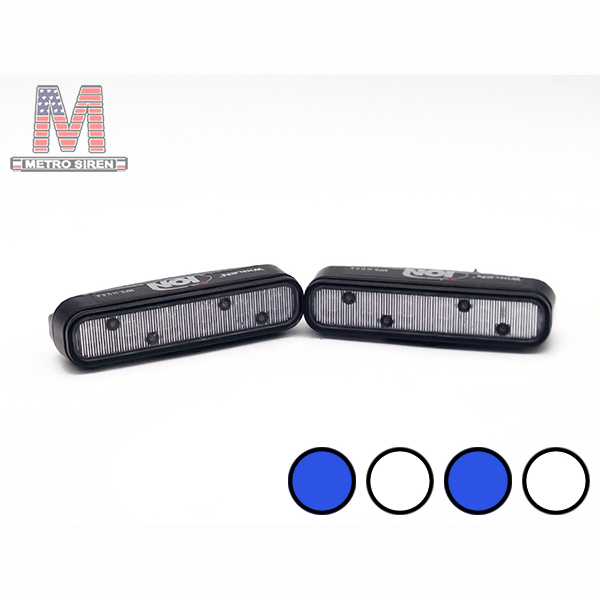 Whelen ION สีน้ำเงินขาวสปลิท เลนส์ไวด์ ไซเรน (มือสอง - คู้)