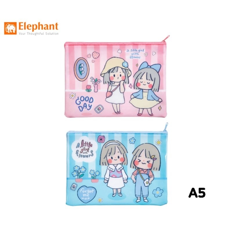 Elephant กระเป๋าซิปพลาสติก แบบตาข่าย ซิบบิลแอนฟลาวเวอร์ ขนาด A4 , A5  (ราคาต่อ 1 ชิ้น) ราคา ถูกที่สุด ดีลบีเคเค แกลเลอรีภาพที่ 4
