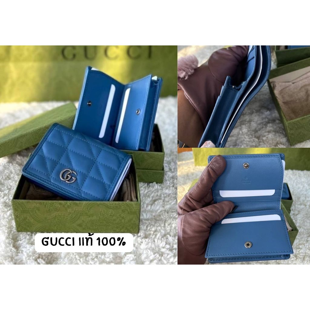 Gucci ของแท้ 100% กระเป๋าสตางค์ใบสั้น gucci
