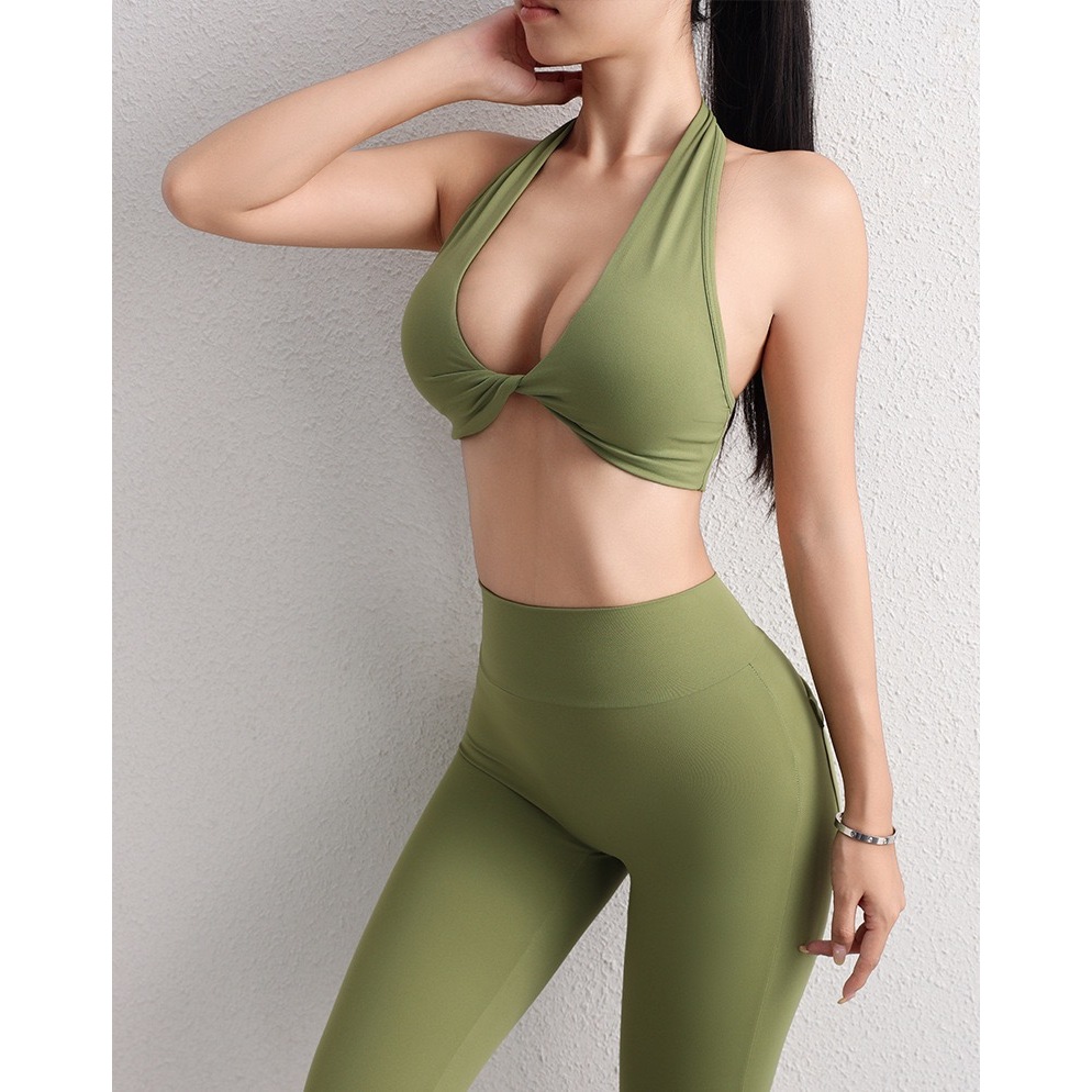 sportsapparelth บราคล้องคอใส่ออกกำลังกาย halter twist bra
