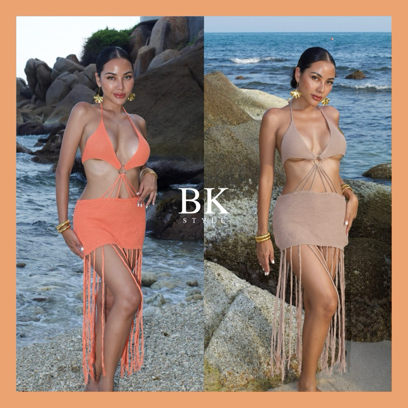 BK STYLE รุ่น Marina ชุดถักไหมพรม ชุดสายฝอไปทะเล