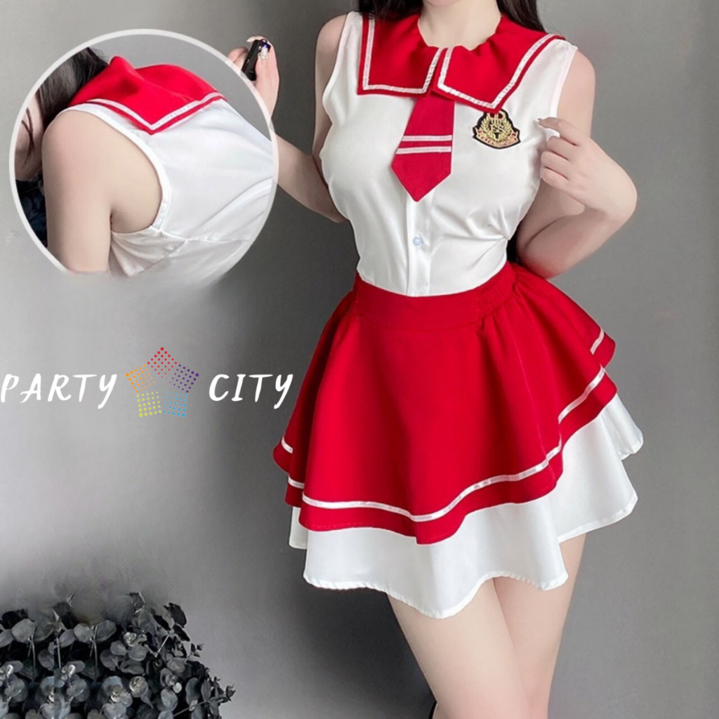 PARTY CITY ชุดคอสเพลย์ ชุดนักเรียน ชุดญี่ปุ่น ❤️​ กระโปรงสั้น พร้อมจัดส่ง PC-C864 - รูปที่ 5