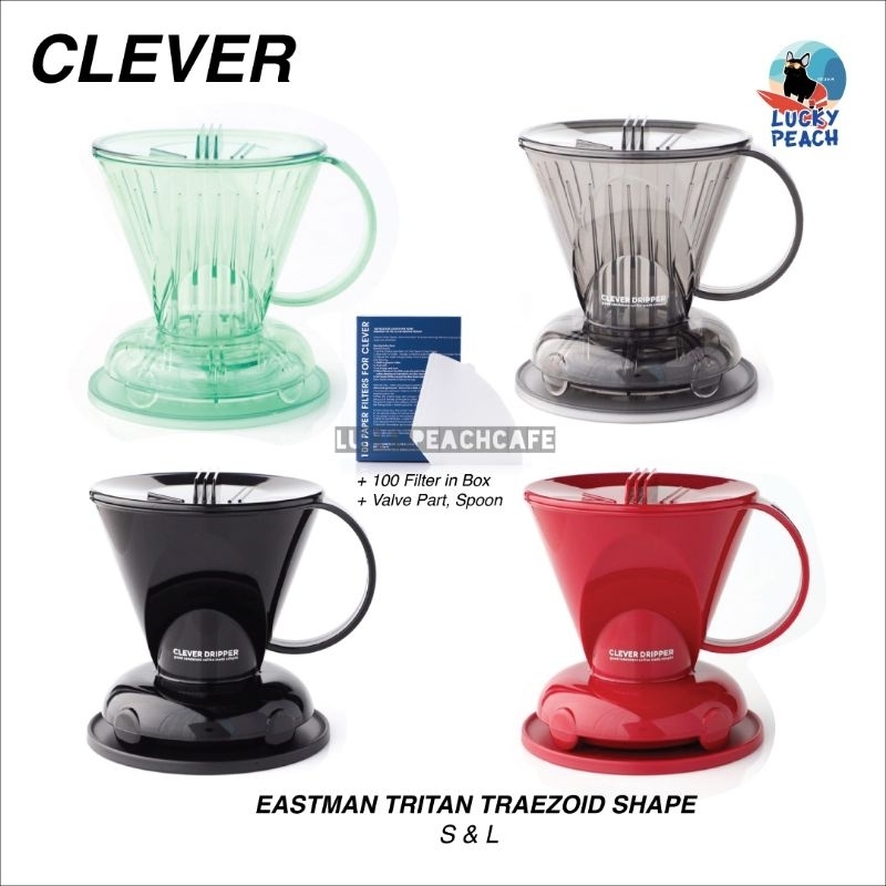 (ของมันต้องมี) CLEVER Dripper Traezoid Shape S/L มี 12 สี สกัดกาแฟโดยวิธีการแช่ สินค้าของแท้จากไต้หวัน