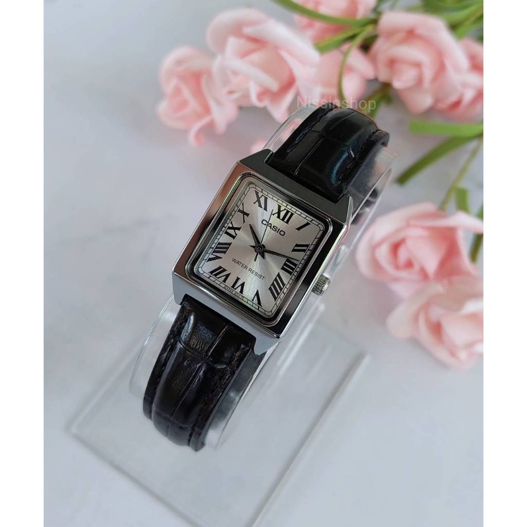 นาฬิกา Casio แท้ รุ่น LTP-V007L นาฬิกาข้อมือผู้หญิงสายหนัง หน้าปัดเหลี่ยม ของแท้ 100% รับประกันสินค้า 1 ปี