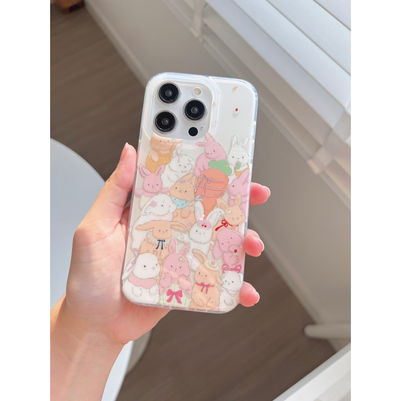 (ภาพสินค้าจริง) เคสลายฝูงกระต่าย พร้อมส่ง