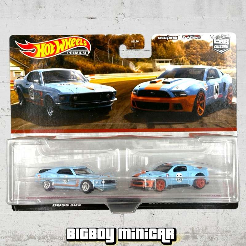 Hot Wheels Premium Packs 2 - 1969 FORD MUSTANG BOSS 302 & 2014 CUSTOM MUSTANG