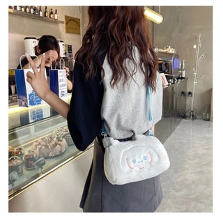 (พร้อมส่ง)Su161กระเป๋าสะพายไหล่ ผ้ากํามะหยี่ขนนิ่ม ลายการ์ตูนน่ารัก สําหรับเด็กผู้หญิง
