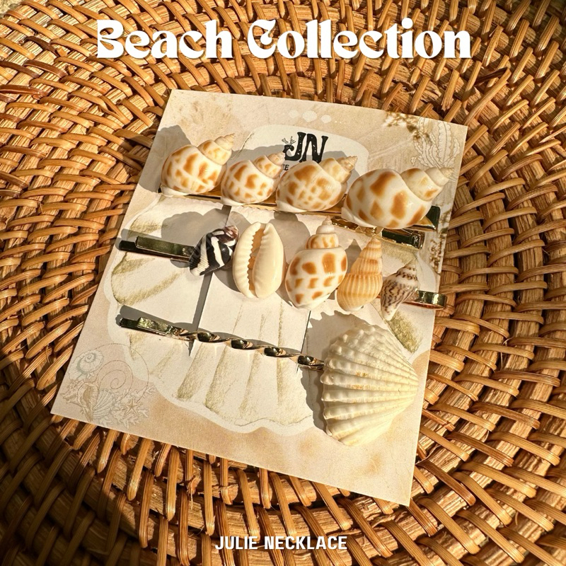 [ JULIE NECKLACE ] 🐚🌴Set 3ชิ้น  กิ๊บหนีบผมเปลือกหอย กิ๊บติดผม พร้อมส่ง🇹🇭