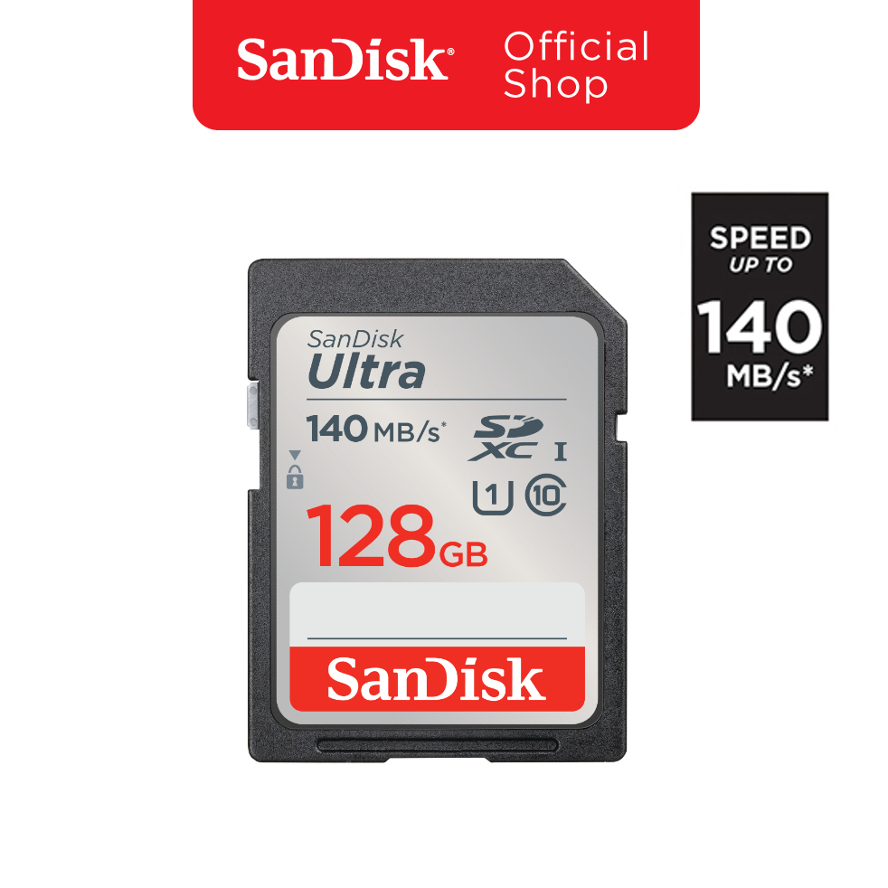 SanDisk Ultra SD Card 128GB Class 10 Speed 140MB/s (SDSDUNB-128G-GN6IN, SD Card)