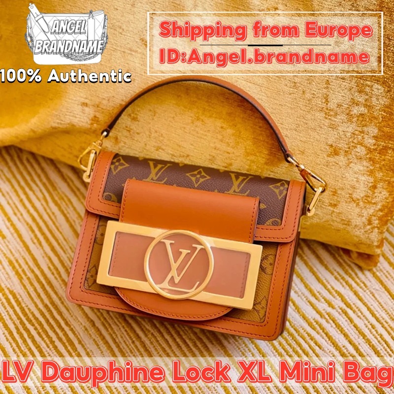 👜หลุยส์วิตตอง Louis Vuitton Dauphine Lock XL Mini Bag สุภาพสตรี กระเป๋าสะพายเดี่ยว