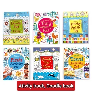 Usborne หนังสือกิจกรรม Activity book Doodle book ฝึกวาดรูป โยงเส้น จับคู่ภาพ ระบายสี