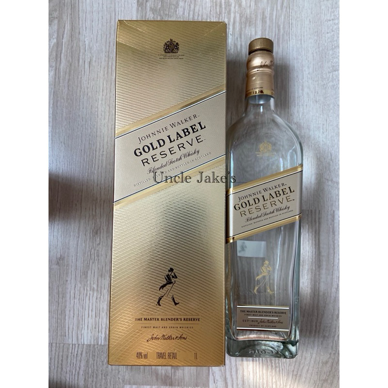 (มีแต่กล่อง ขวด ไม่มีเหล้า) Johnnie Walker - Gold Label / 1000 ml / Whisky Bottle