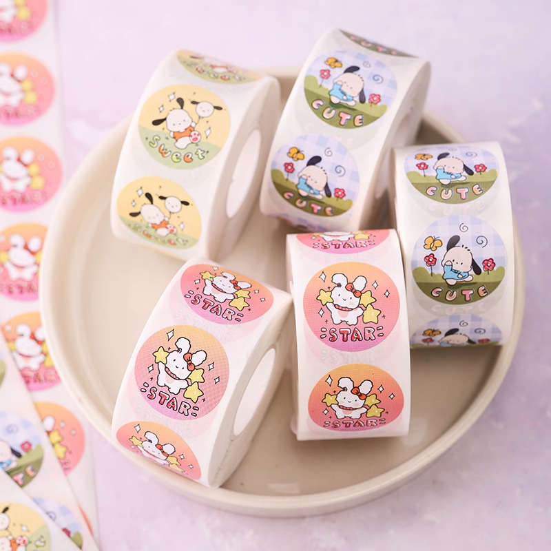 ( LY ) สติกเกอร์น่ารัก สุนัข Pacha ม้วนละ 500 ดวง