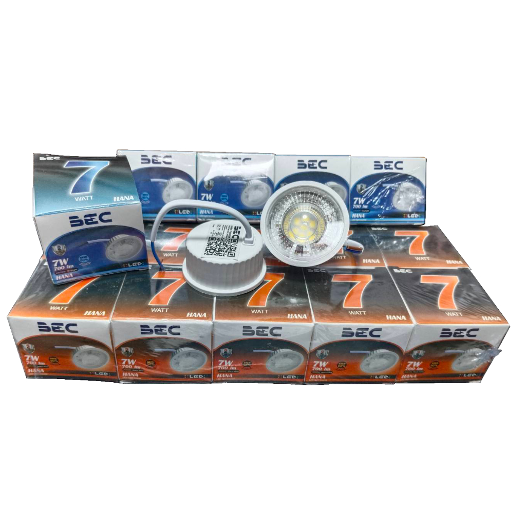 หลอดไฟLED BEC HANA LIGHT SOURCE 51mm 7W 220V แสงวอร์มไวท์ 3500K,แสงเดย์ไลท์ 6500K(สามมารถต่อตรง โคยไม่ใช้ขั้ว MR16,G10)