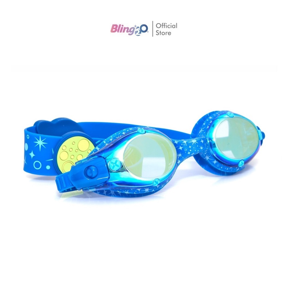BLING2O แว่นตาว่ายน้ำเด็กยอดฮิตจากอเมริกา SOLAR SYSTEM BLUE MOON ป้องกันฝ้าและ UV สายซิลิโคนนิ่มไม่พันผม