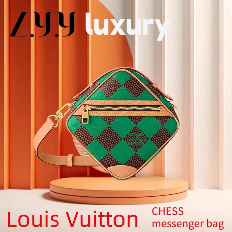 New Hot sales ราคาพิเศษ 🆕หลุยส์วิตตอง🍒Louis Vuitton LV CHESS Messenger Bag กระเป๋าสะพายข้างผู้ชาย