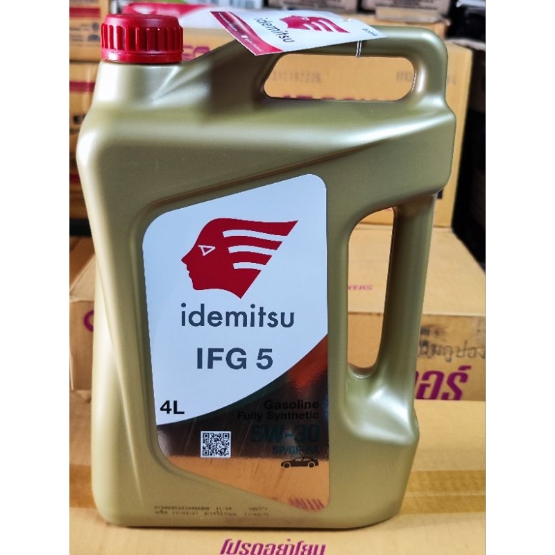 IDEMITSU SN/GF-5 5w30 4L โฉมใหม่  แถมเสื้อคอปกWarrix น้ำมันเครื่องสังเคราะห์100%