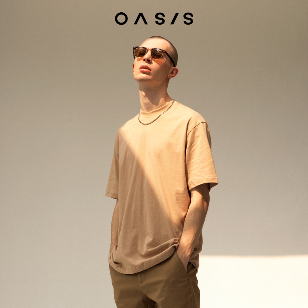 OASIS เสื้อยืดผู้ชาย เสื้อยืดคอกลม รุ่น MTC-1884L cotton100%