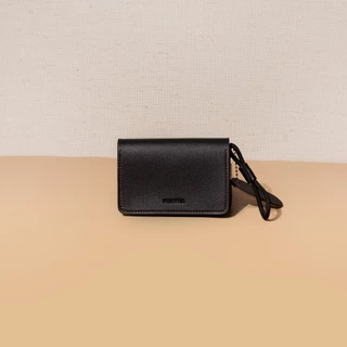 สลักชื่อฟรีแจ้งในแชท! HILMYNA Twelve Mini Pocket (NIGHT) กระเป๋าหนัง มีซิป ไซส์มินิ พร้อมสายคล้อง ใส่บัตร, Airpodsได้