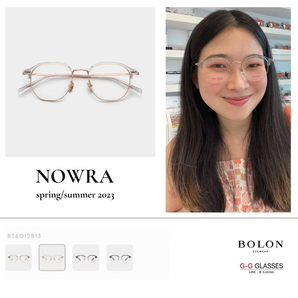 Bolon​​ Eyewear รหัส BT6012 รุ่น Nowra แว่นตาโบลอน  มี Boxset by GG VISION CENTER ออกใบกำกับภาษีได้