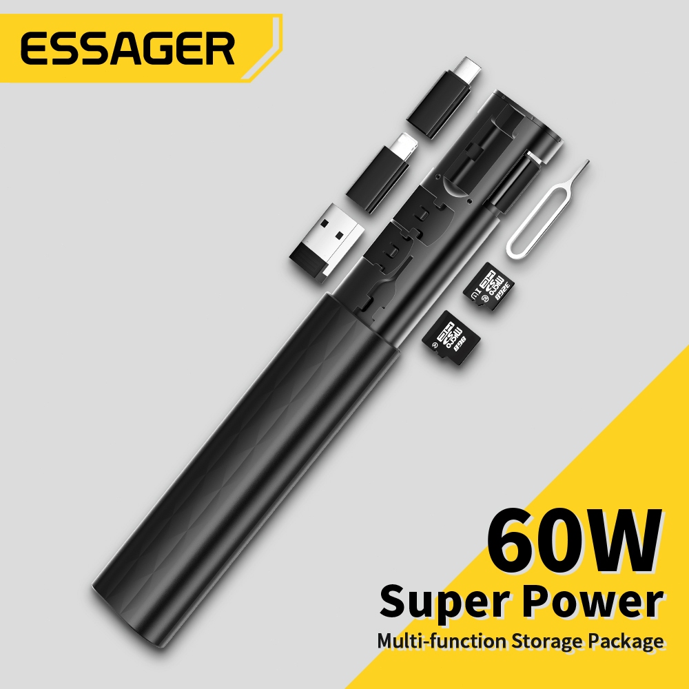 Essager สายข้อมูลอเนกประสงค์,กล่องเก็บชาร์จ480Mbps สำหรับโน้ตบุ๊กแท็บเล็ตโทรศัพท์มือถือ